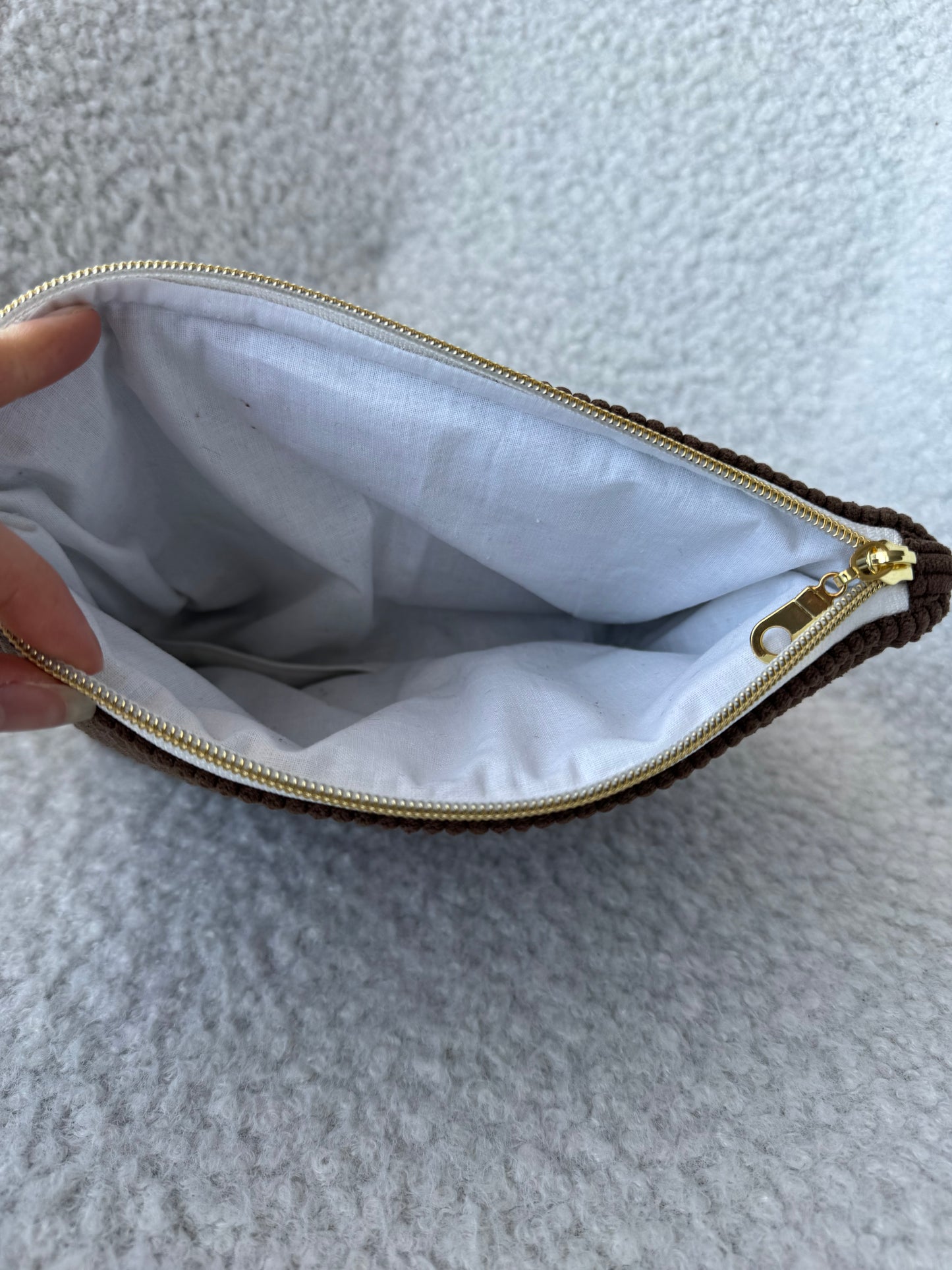 Trousse de toilette LIVIA velours marron