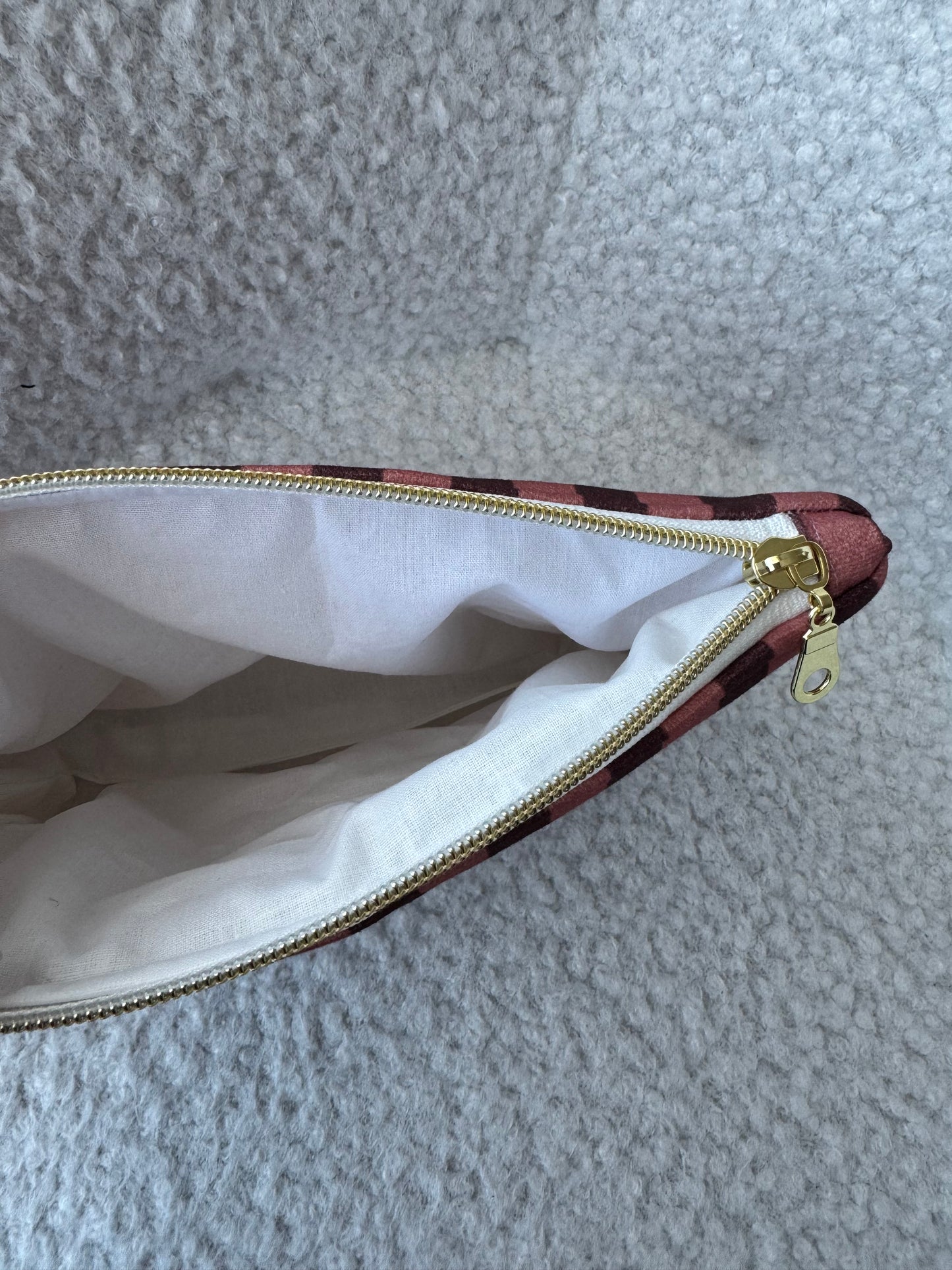 Trousse de toilette LIVIA rayée rose et violet