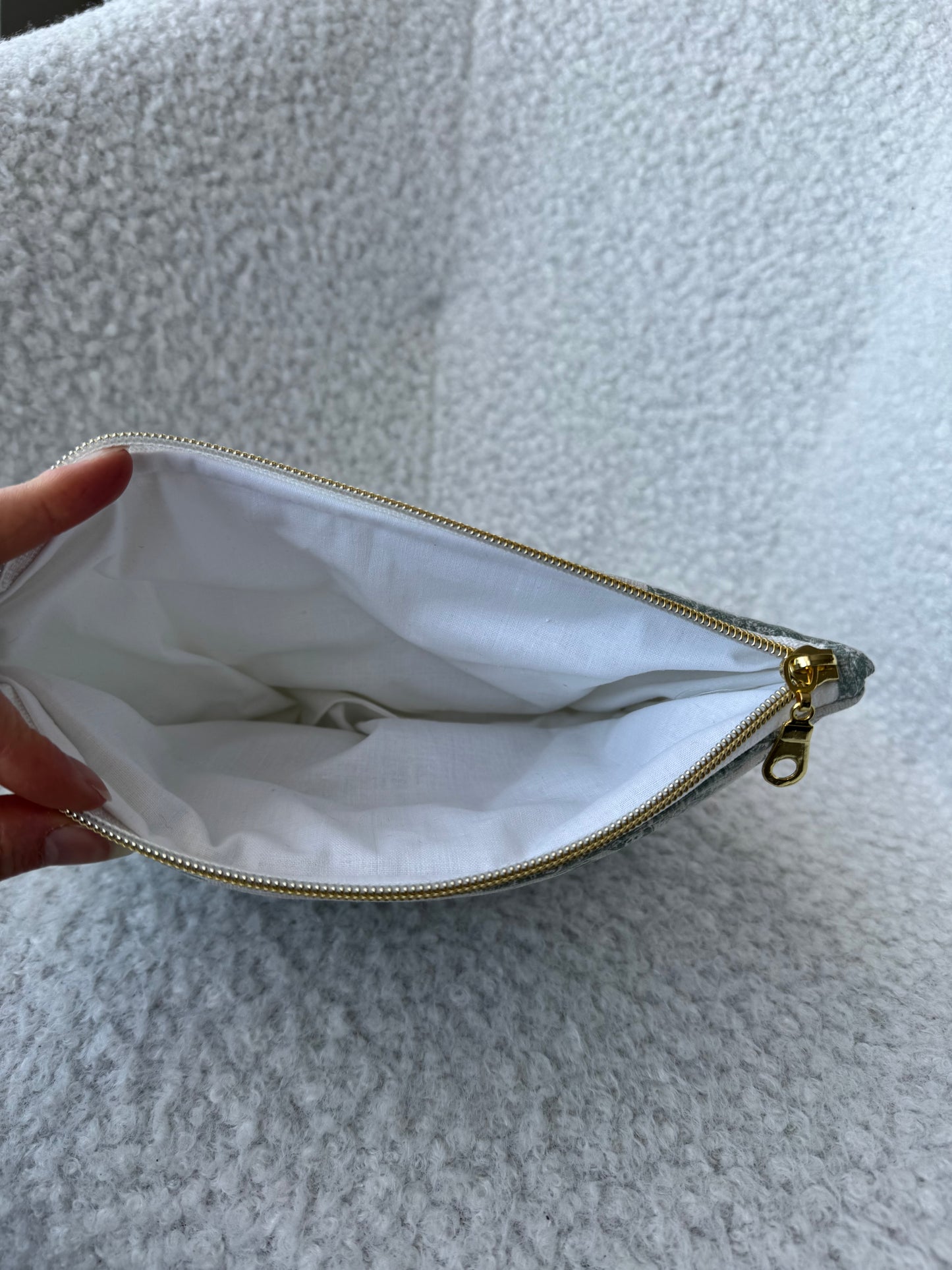Trousse de toilette LIVIA motifs toile de jouy vert