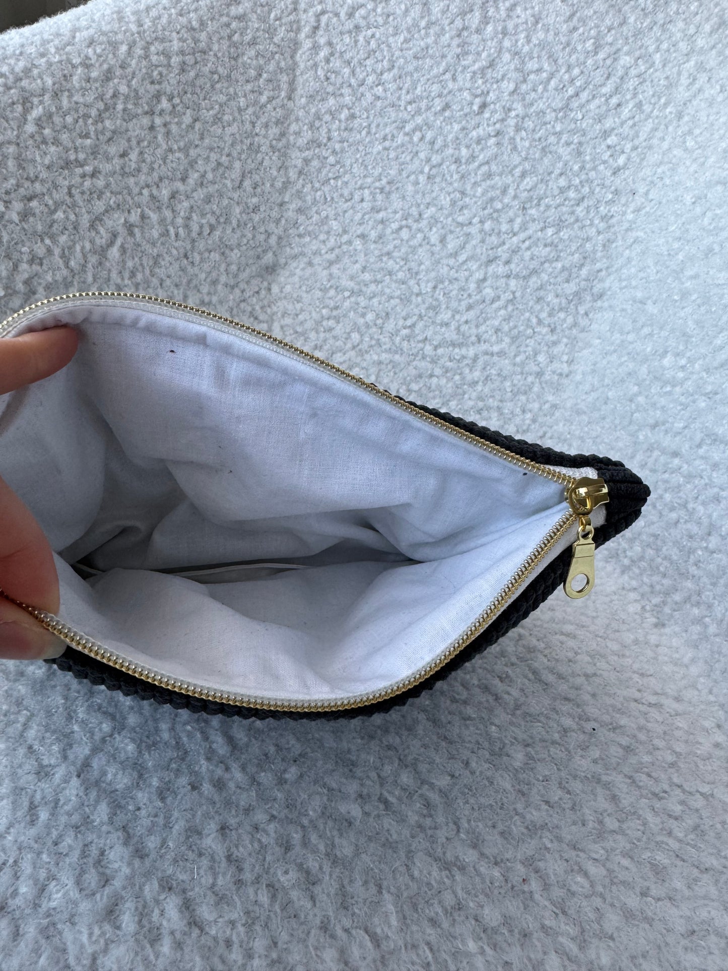 Trousse de toilette LIVIA velours gris anthracite