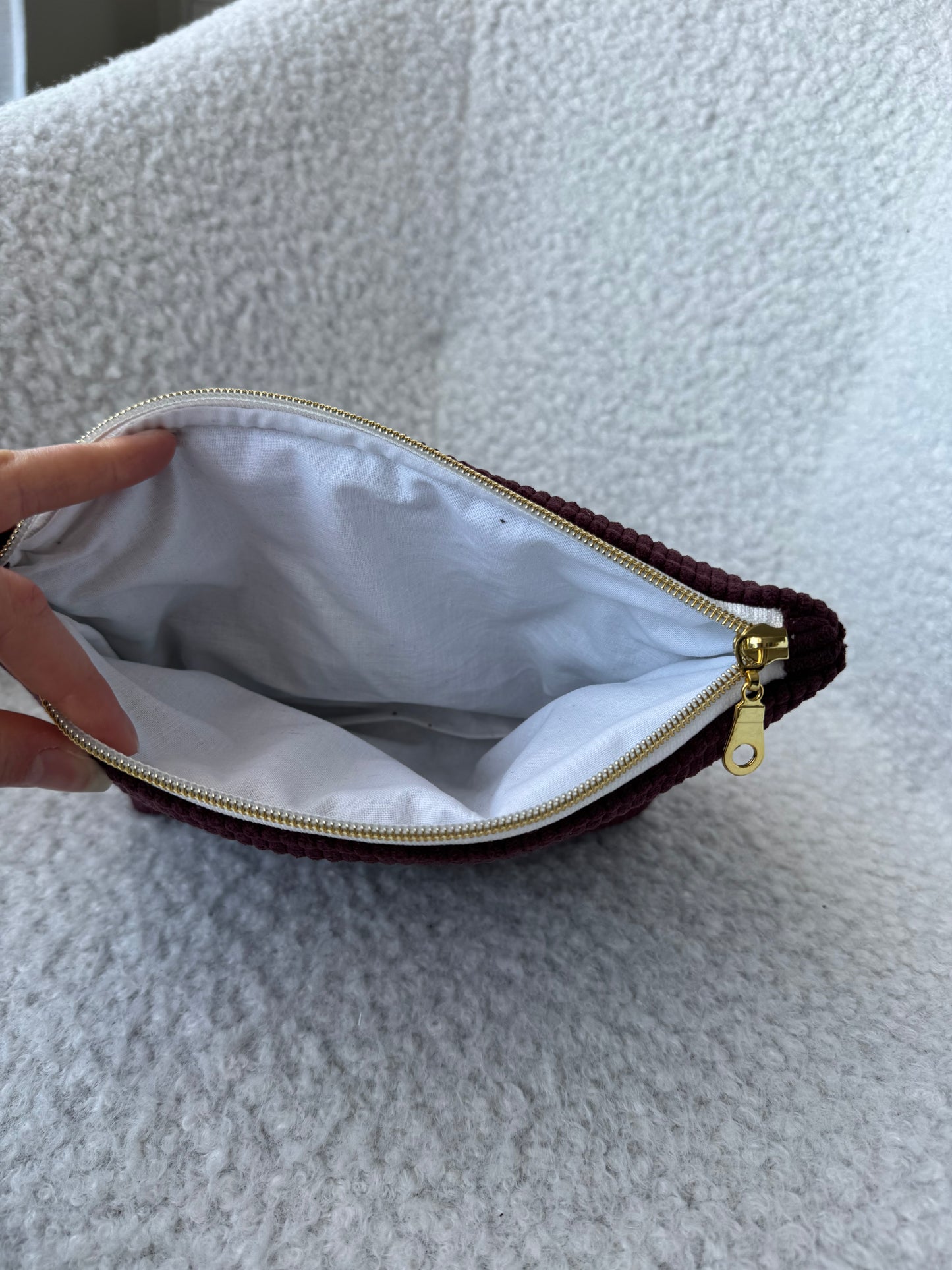 Trousse de toilette LIVIA velours prune