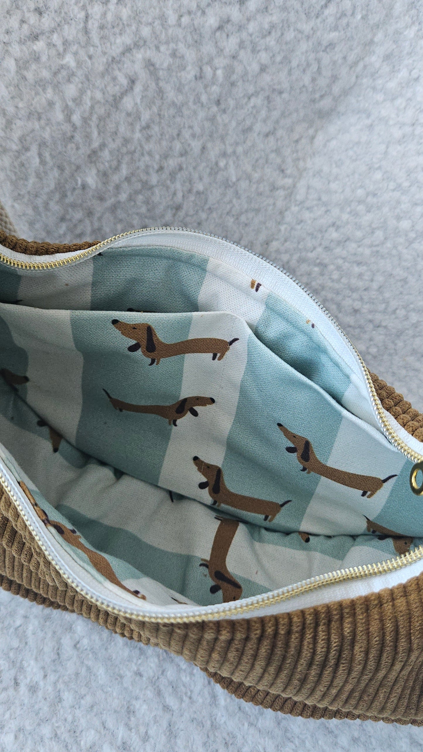 sac a main velours cotelé fait main en france couleur camel