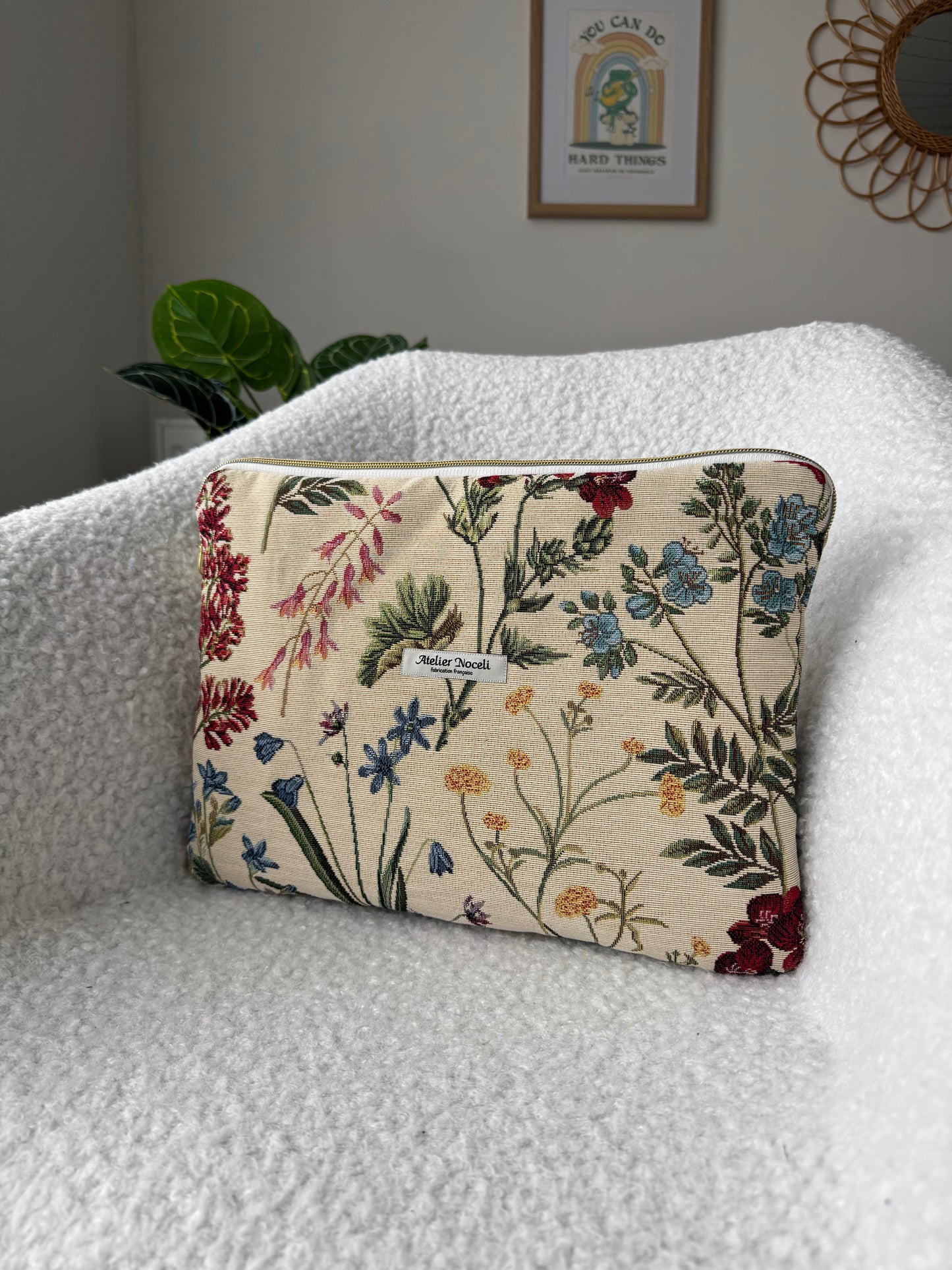 Housse d'ordinateur FLOWER collection jacquard