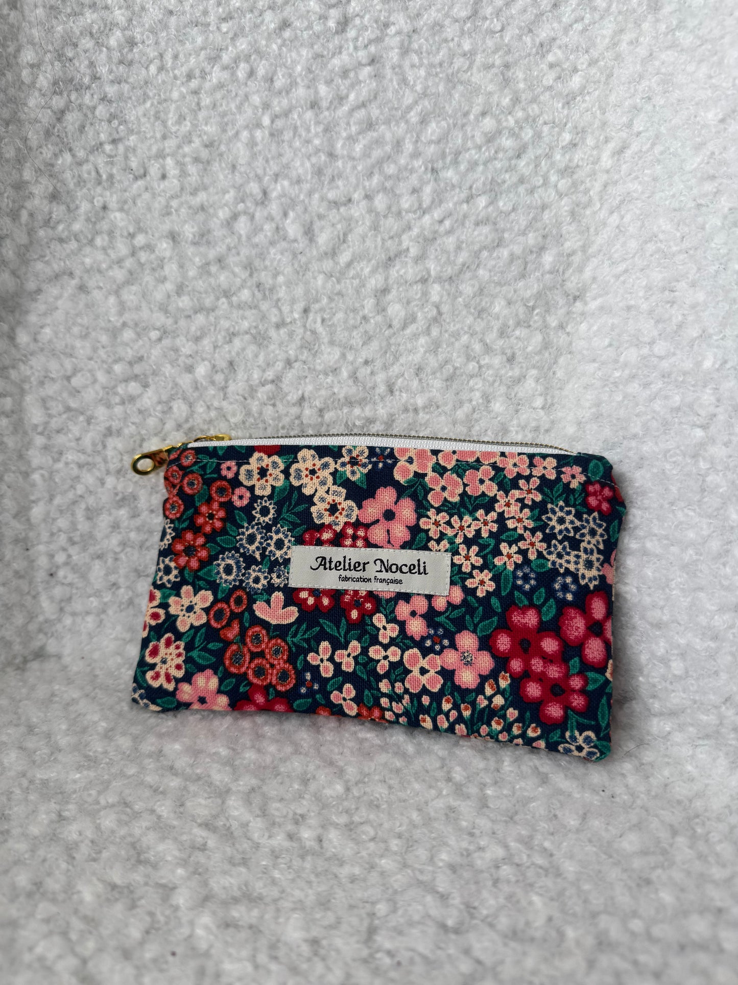 Porte monnaie / Porte cartes motifs fleuri