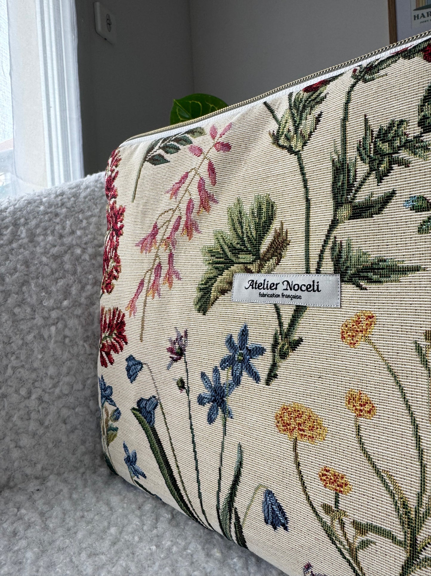 Housse d'ordinateur FLOWER collection jacquard