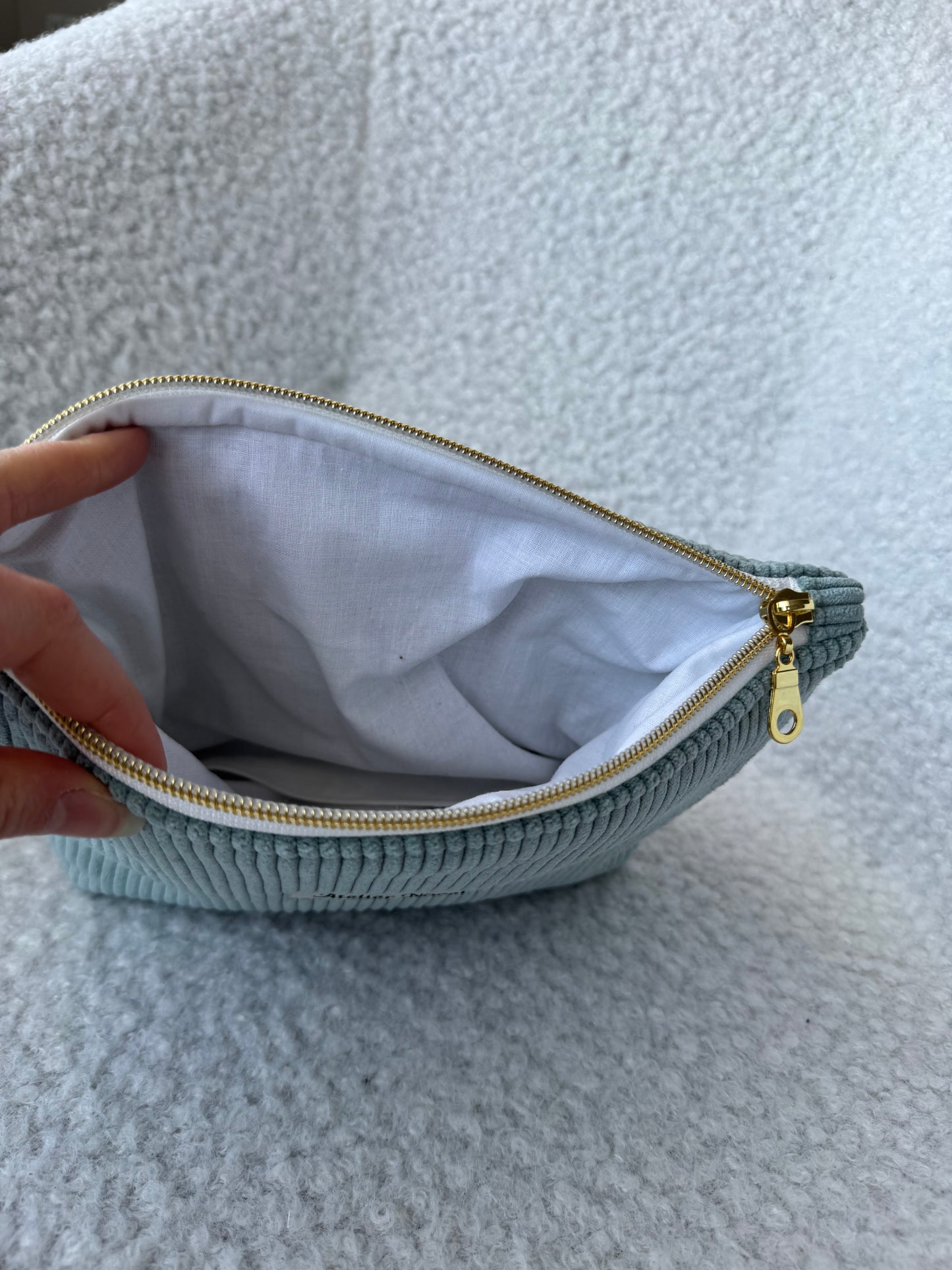Trousse de toilette LIVIA velours bleu ciel