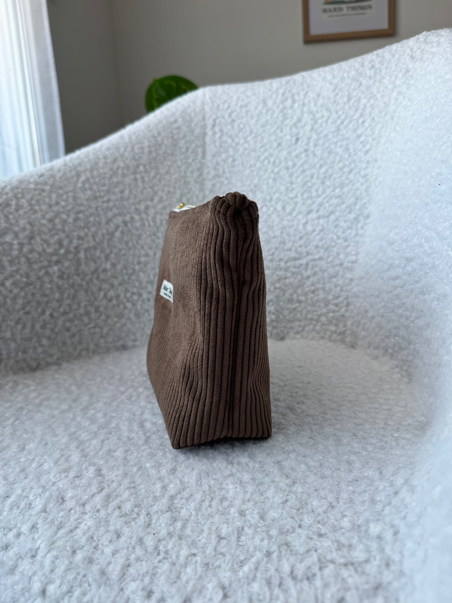 Trousse de toilette LIVIA velours marron
