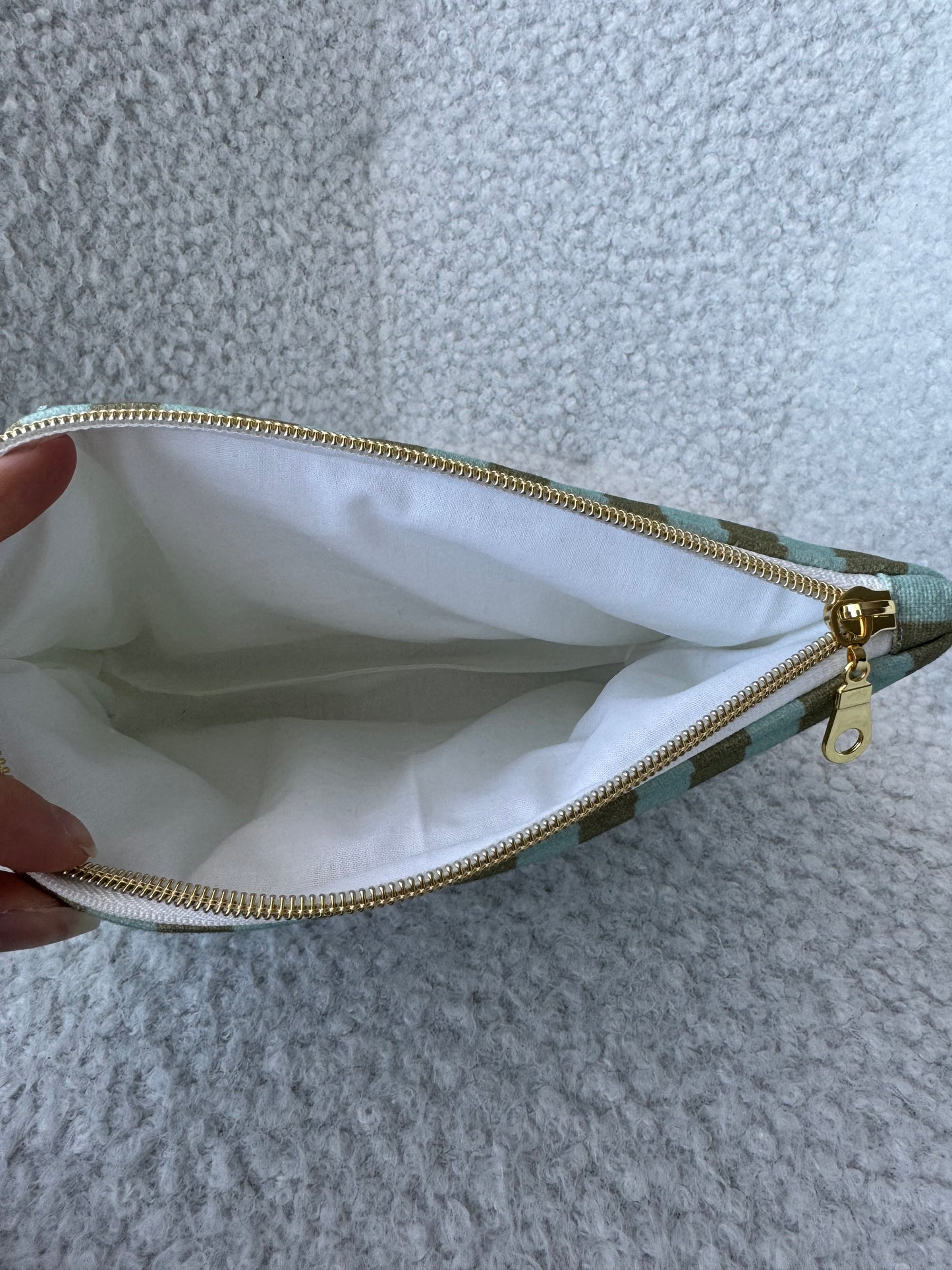 Trousse de toilette LIVIA rayé bleu vert