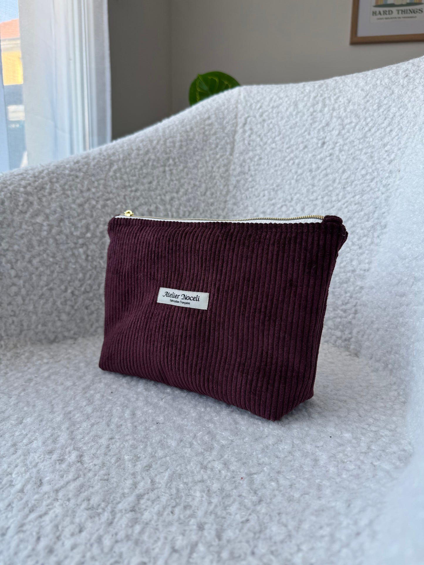 Trousse de toilette LIVIA  velours prune
