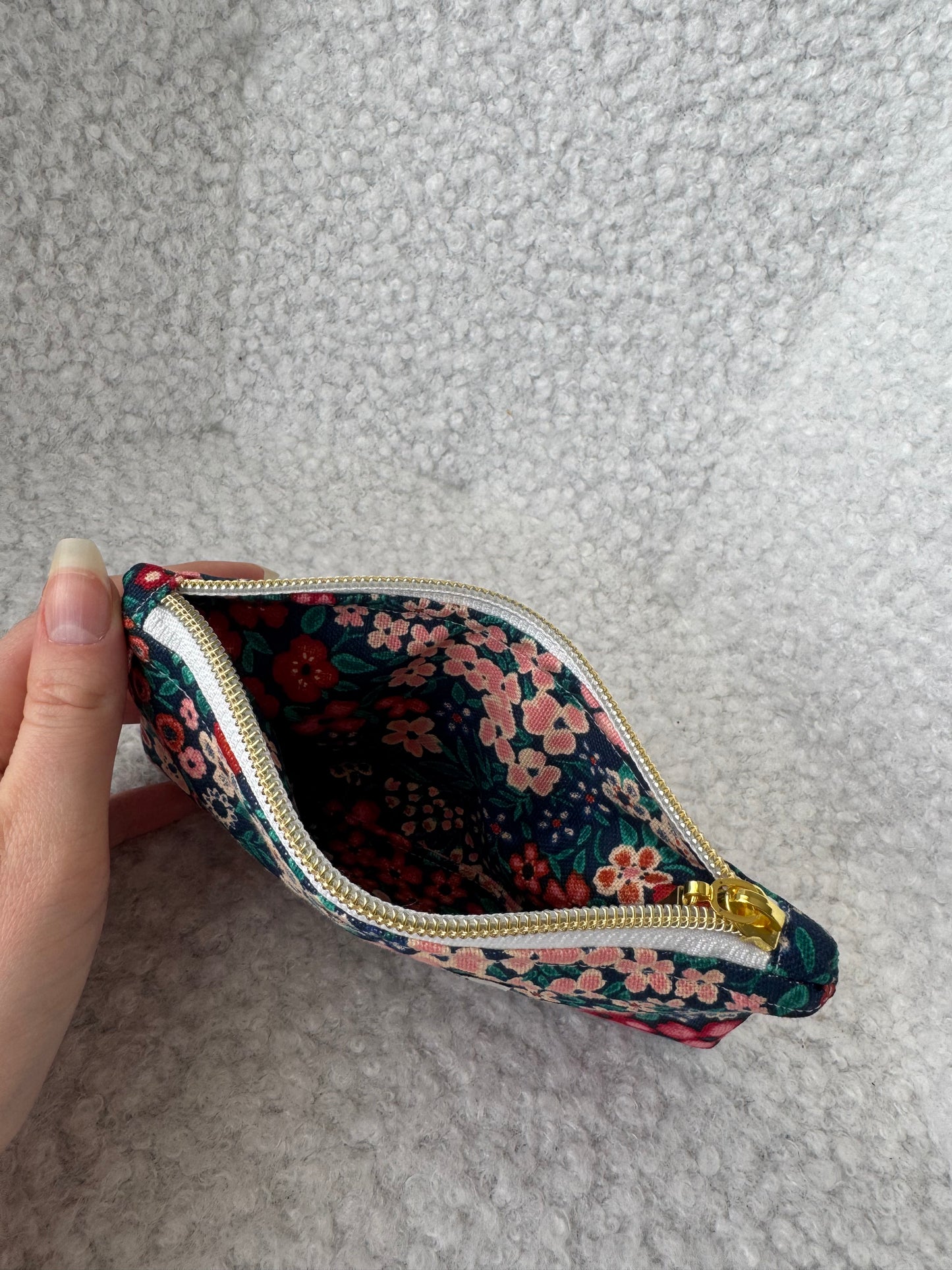 Porte monnaie / Porte cartes motifs fleuri