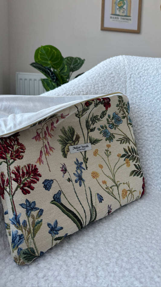 Housse d'ordinateur FLOWER collection jacquard
