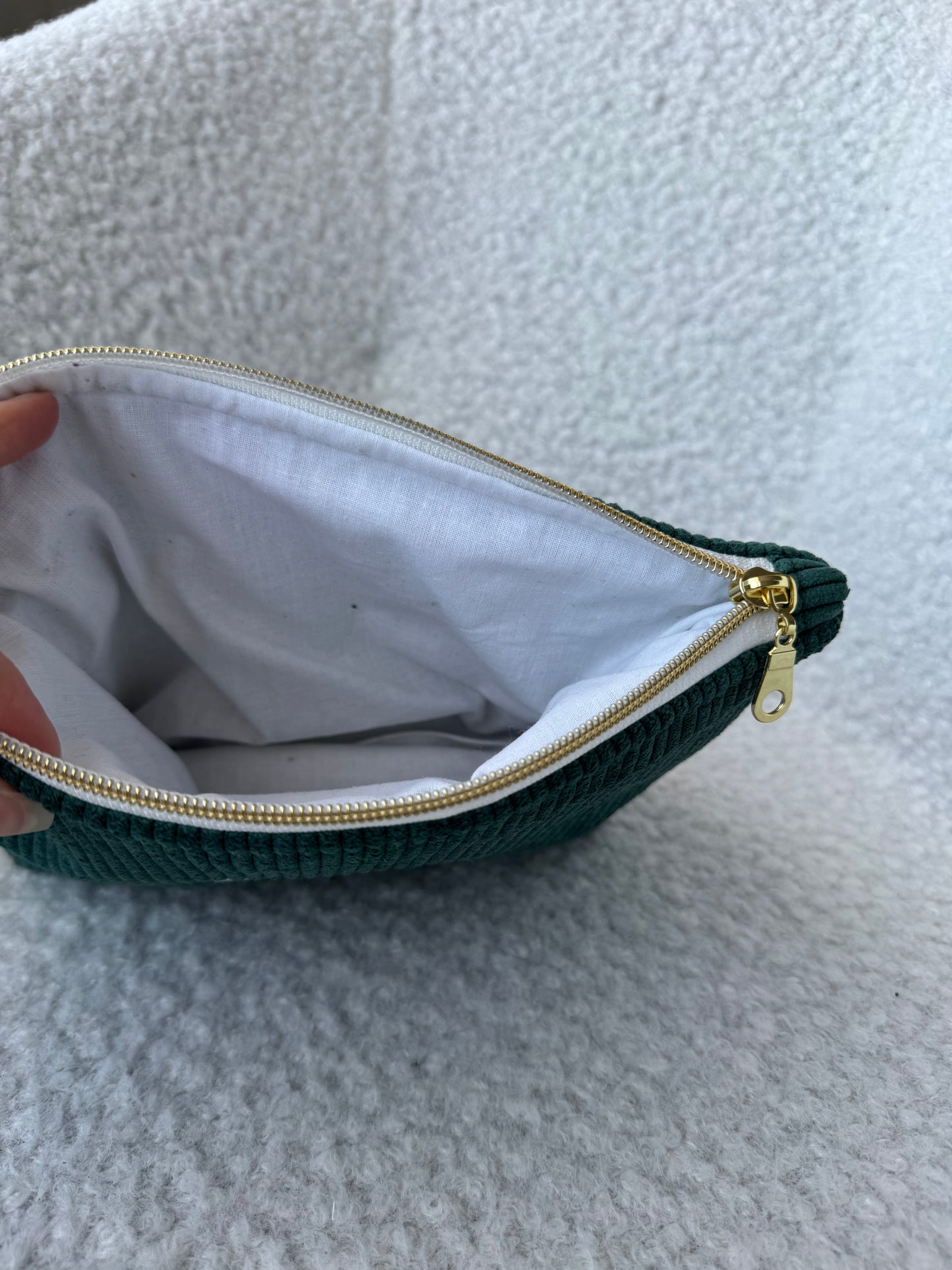 Trousse de toilette LIVIA velours vert sapin