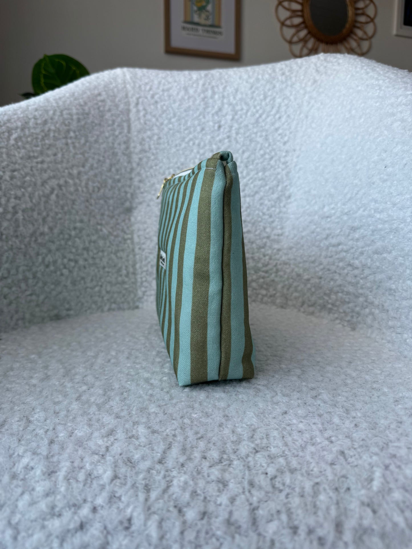 Trousse de toilette LIVIA rayé bleu vert