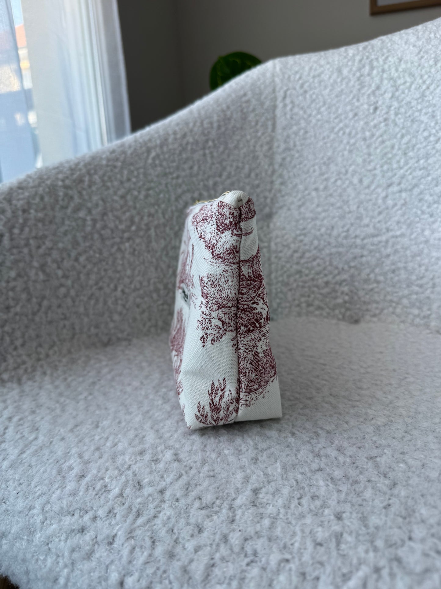Trousse de toilette LIVIA toile de jouy rouge