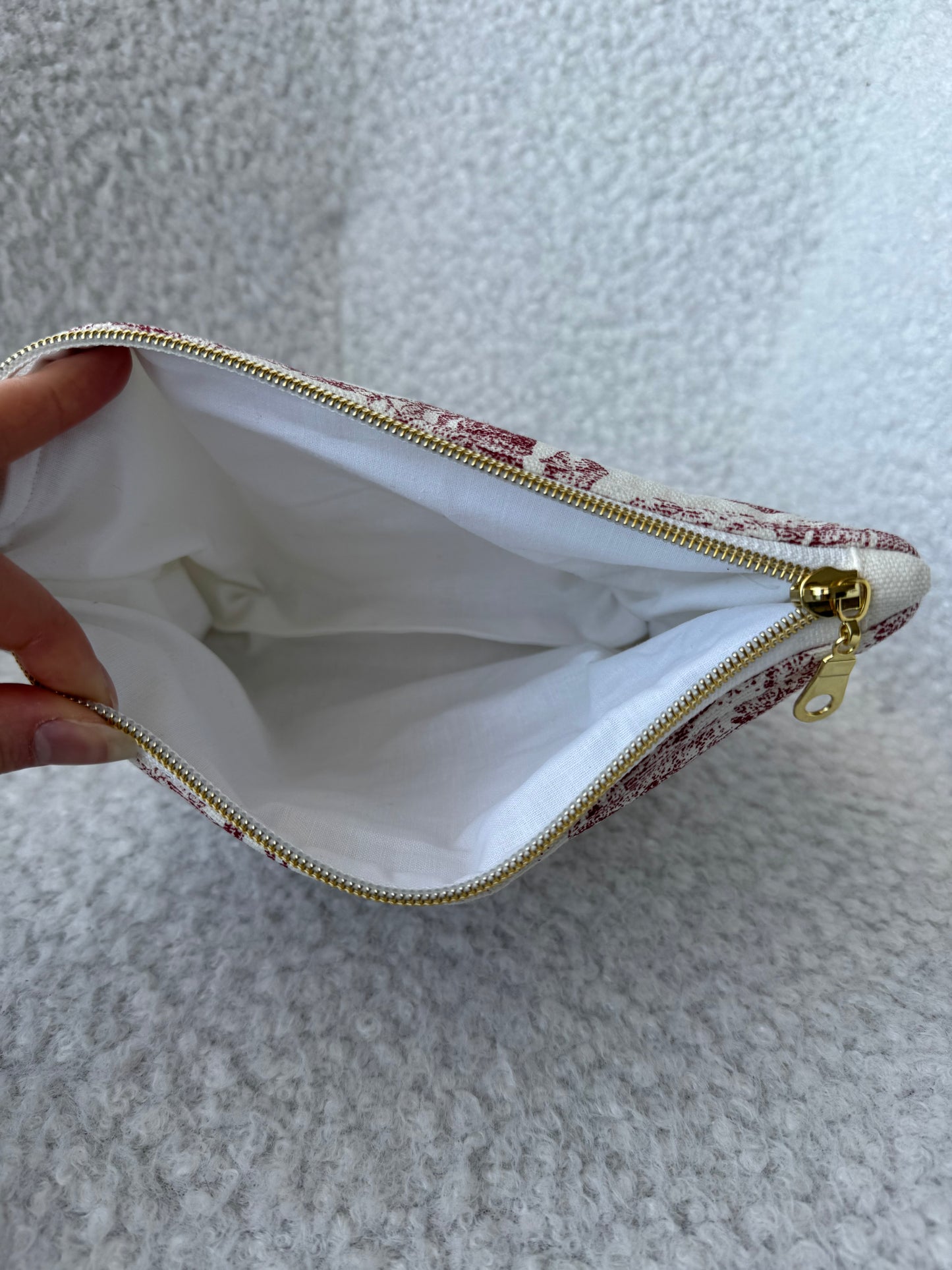 Trousse de toilette LIVIA toile de jouy rouge