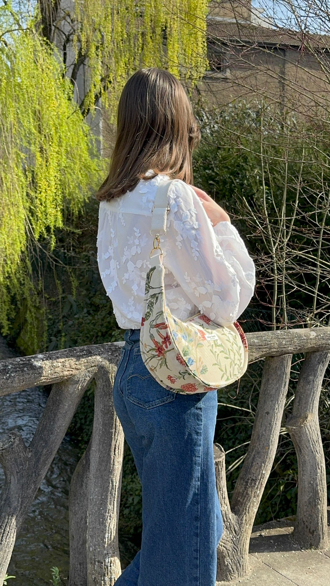 Sac demi lune AURORE fleuri