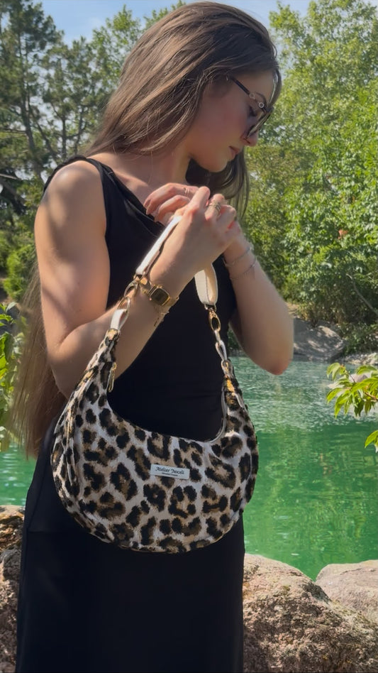 Sac demi lune AURORE léopard