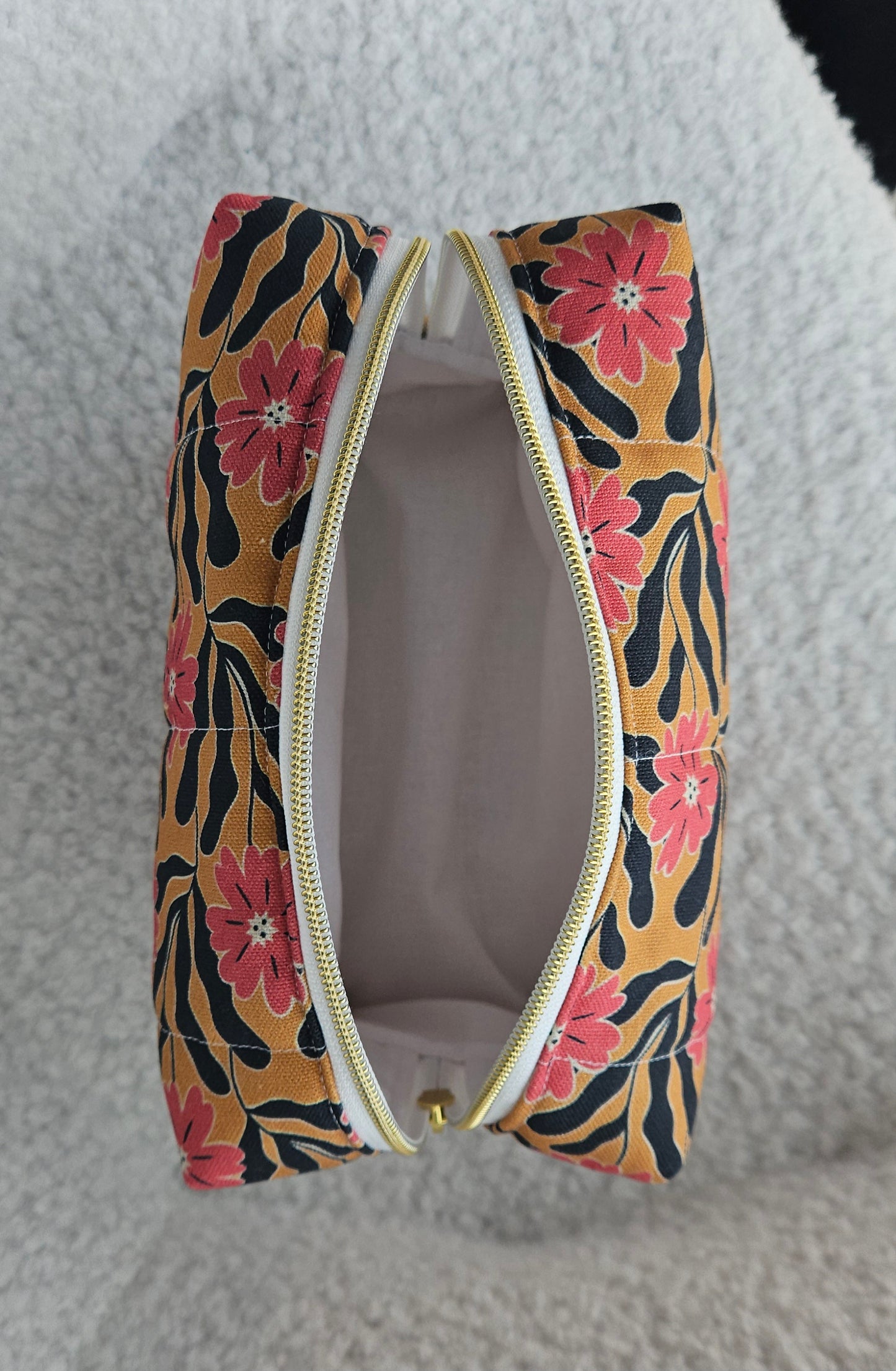 Trousse de toilette LIA fleurie jaune et rose