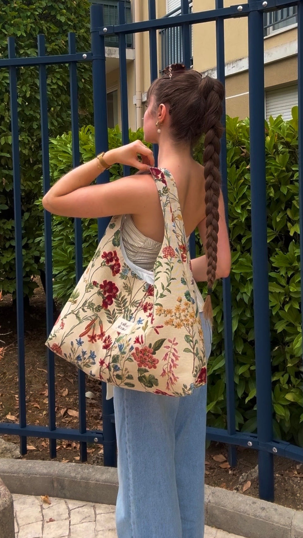 sac cabas fourre tout fait main en france sac rentree sac pinterest sac motifs fleuri 