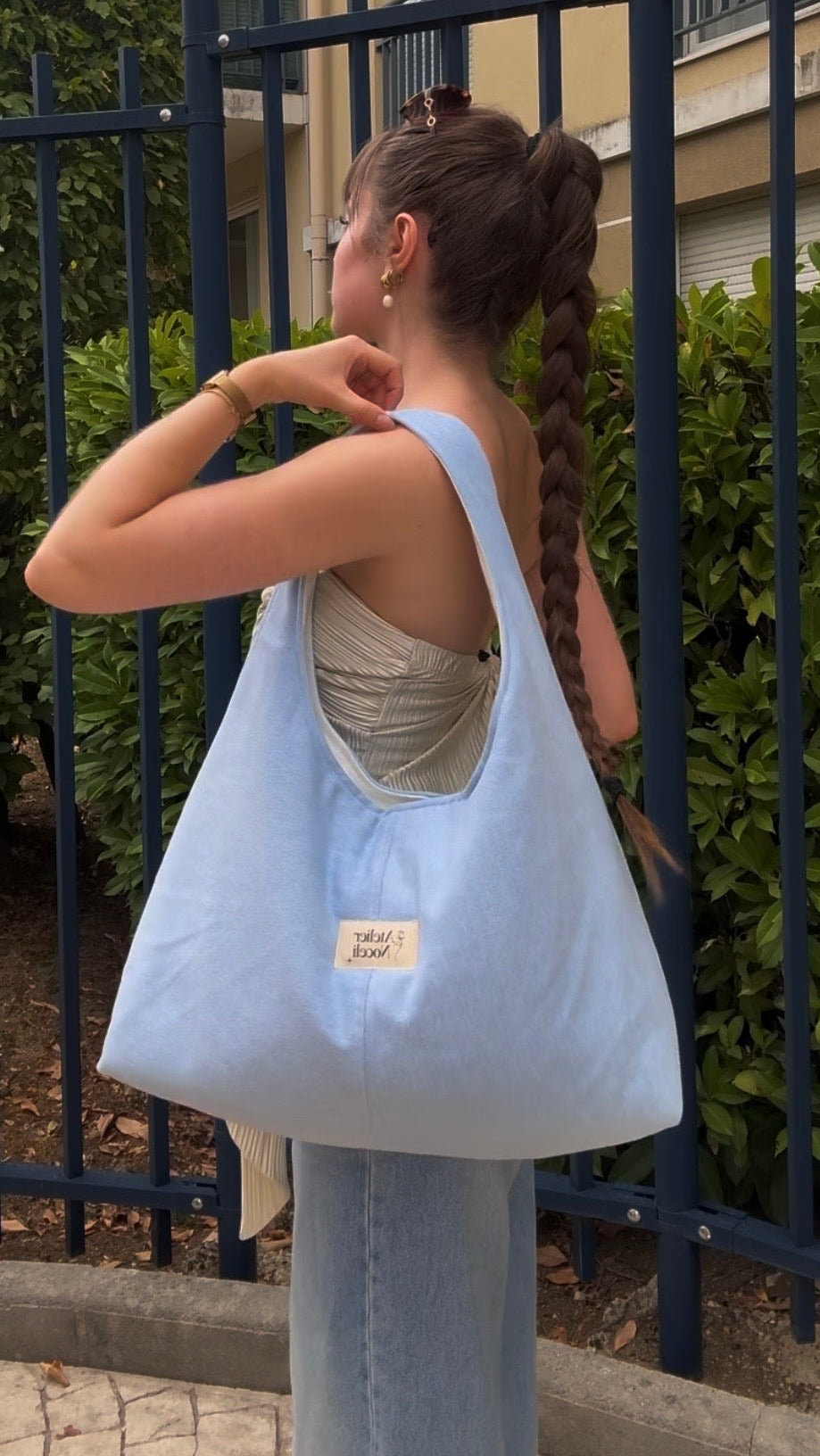 sac cabas fourre tout fait main en france sac rentree sac pinterest sac en jean denim bleu