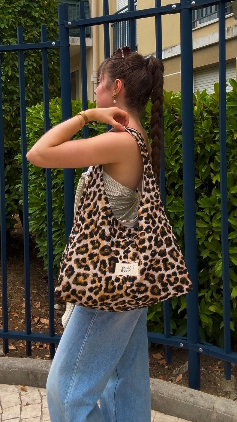 sac cabas fourre tout fait main en france sac rentree sac pinterest sac leopard chic motif animal