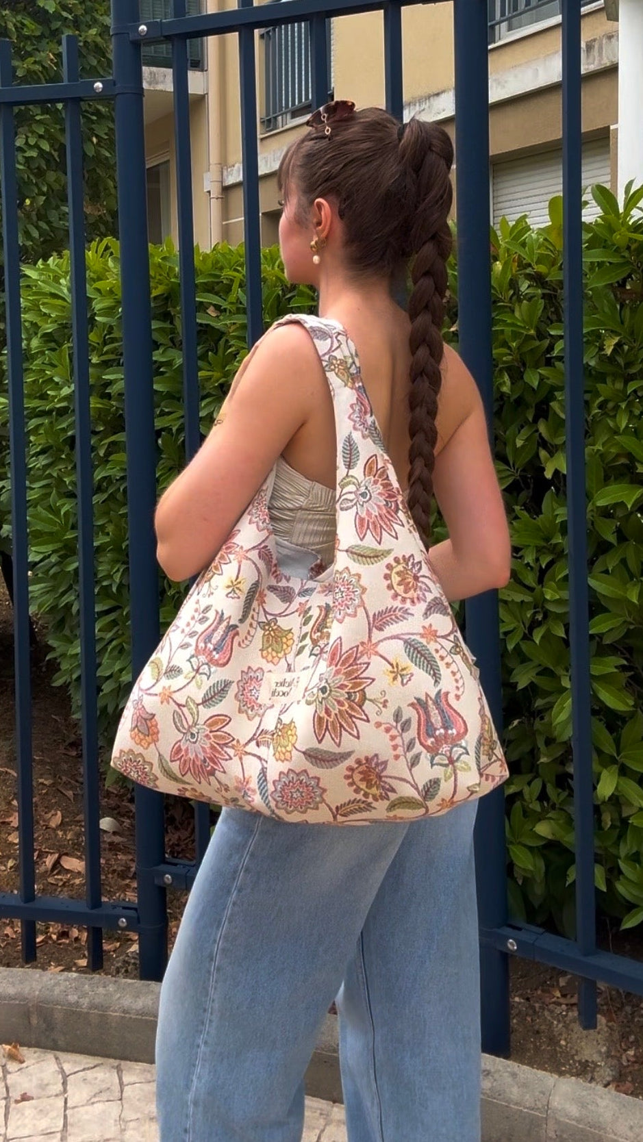 sac cabas fourre tout fait main en france sac rentree sac pinterest sac motifs fleuri mandala