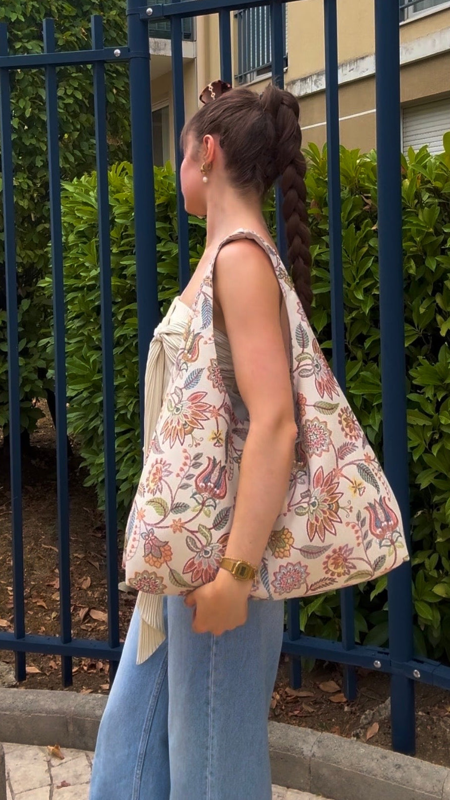sac cabas fourre tout fait main en france sac rentree sac pinterest sac motifs fleuri mandala