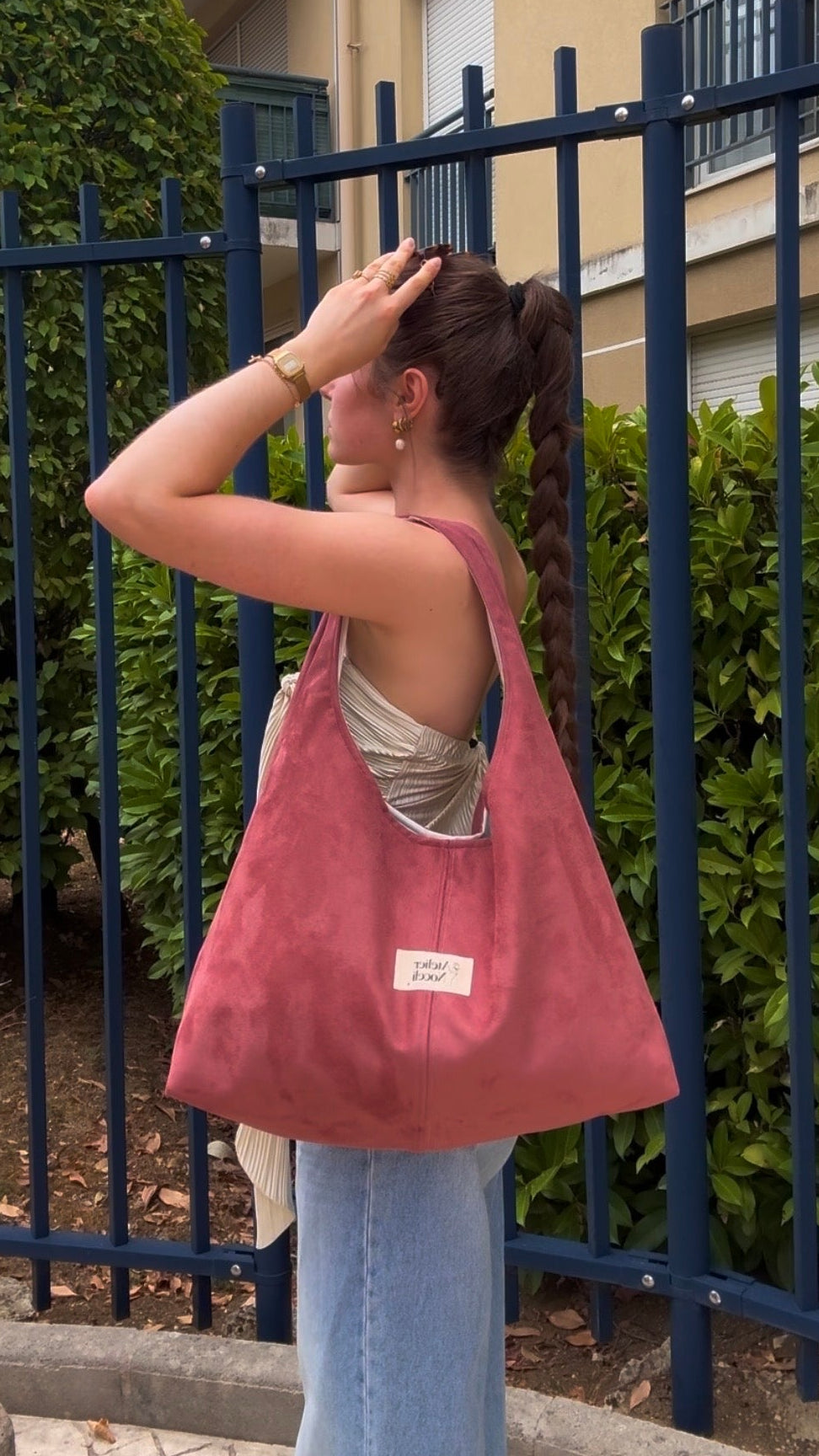 sac cabas fourre tout fait main en france sac rentree sac pinterest sac suedine rose