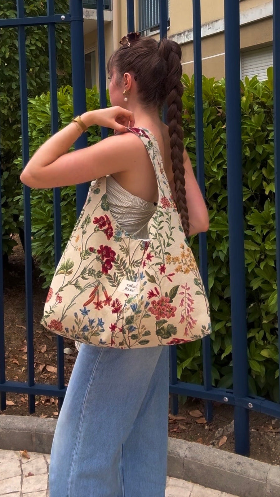 sac cabas fourre tout fait main en france sac rentree sac pinterest sac motifs fleuri 