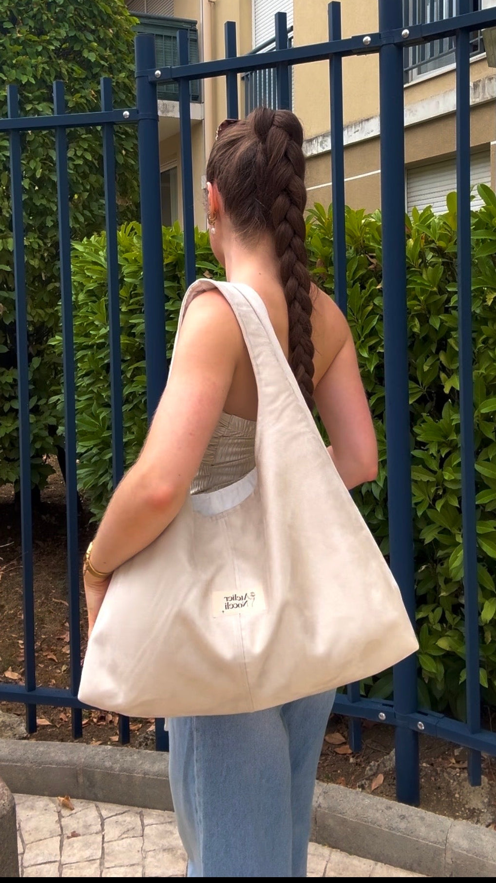 sac cabas fourre tout fait main en france sac rentree sac pinterest sac suedine beige