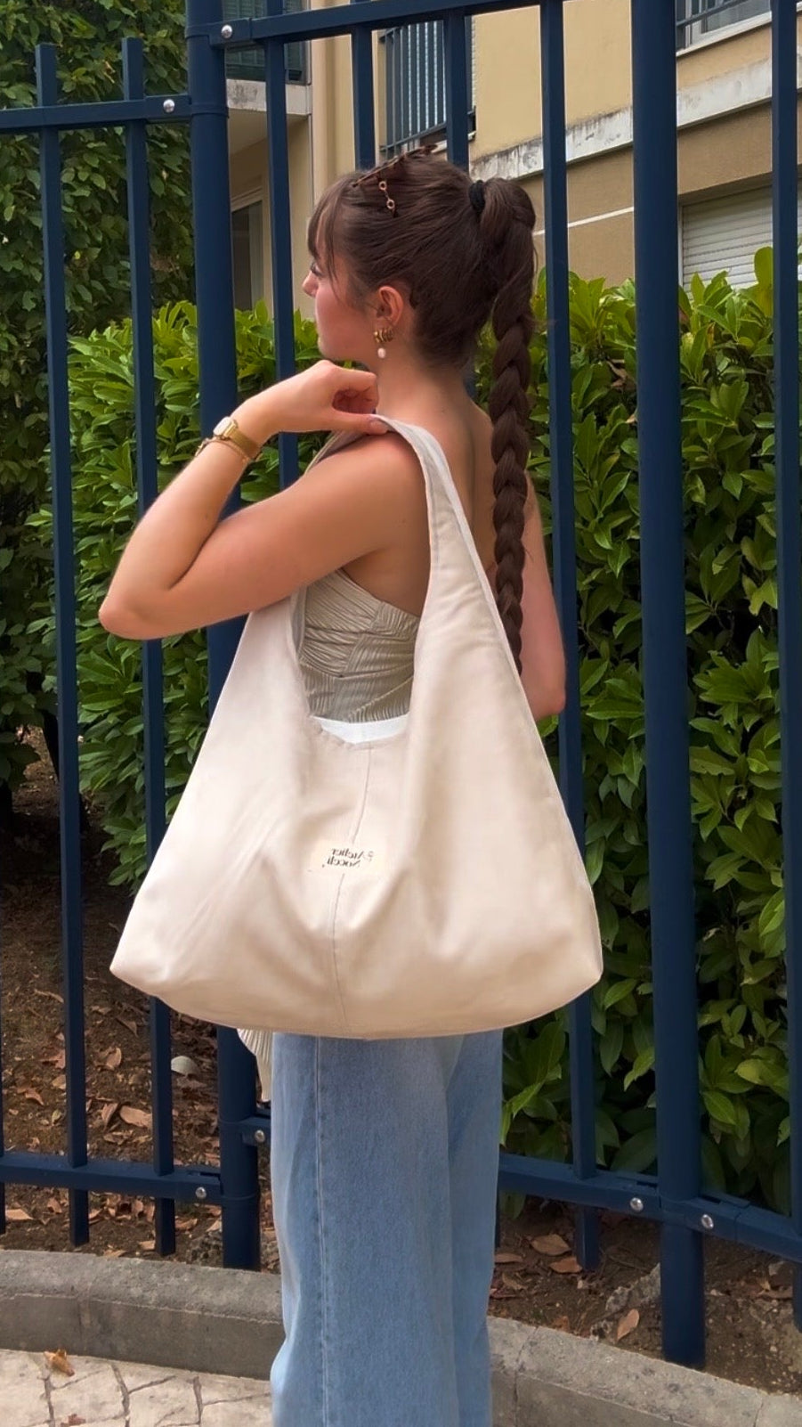 sac cabas fourre tout fait main en france sac rentree sac pinterest sac suedine beige